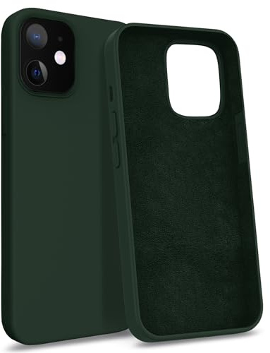 MyGadget Hülle kompatibel mit iPhone 12 Mini - Gummierte Handyhülle - [ 3 Layer Struktur ] Schutzhülle mit Soft Inlay & Hardcase Cover außen - Olivgrün