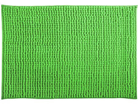 MSV Badteppich Badvorleger Duschvorleger Chenille Hochflor Badematte 50x80 cm – Basil Grün