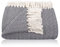 Gräfenstayn Premium Tagesdecke mit Fransen - 100% Baumwolle - 180 x 240 cm - Fischgrätenmuster Sommerdecke - Baumwolldecke als Bett-Überwurf, Couch-Überwurf, Sofa-Decke (Anthrazit)
