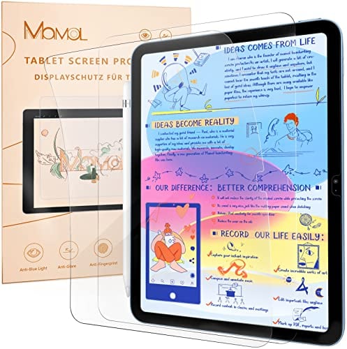 2 Stück Papier Schutzfolie für iPad 10. Generation 10,9 Zoll 2022& iPad 11(A16) 2025, Matte Paper Folie Blendfreiem Displayschutz zum Zeichnen, Schreiben und Notizen Machen Screen Protector