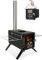Tent Stove Wood Burning Stove, SOPPY Portable Camping Tent Stove, Alloy Steel Tent Wood Stove with Chimney Pipes Portable Camping Cookware for Camping Heating Lodging Cooking, Black