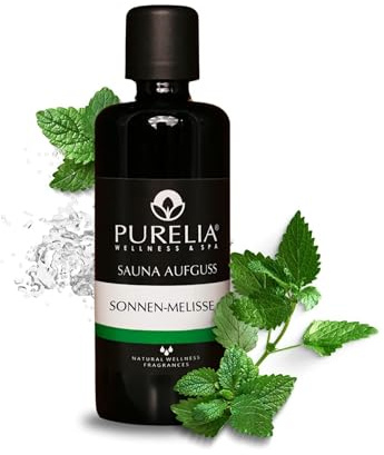 PURELIA Saunaaufguss Konzentrat Sonnenmelisse 100 ml natürlicher Sauna-aufguss - Reine ätherische Öle
