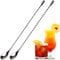 Cuchara mezcladora de acero inoxidable, 2 cucharas cocteleras de bar de 12 pulgadas, cuchara de mango largo con diseño de extremo de lágrima con patrón en espiral, té, hierbas
