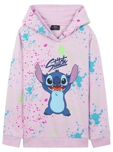 Disney Hoodie für Mädchen, Coole Pullover für Kinder und Jugendliche - Mädchen Geschenke (Rosa Stitch, 9-10 Jahre)
