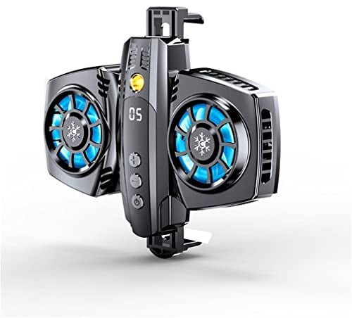 LiLiTok Handy Kühler Dual RGB Lüfter für Handyspiel, LED Radiator für Xiaomi iPhone Gaming Handy Kühler Kühlkörper für Pubg Genshin Impact Live-Streaming (Schwarz)