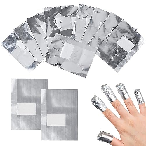 100 Stück Nagellack Remover Wraps, Nagelfolien Set aus Folie, Nail Polish Remover Wraps Pads, Aluminiumfolie Nagellackentferner Pads für Nagelpolitur Entfernen