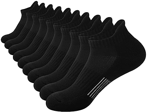 ILovDaisy Sneaker Socken Damen Sportsocken Schwarz 35-38, 5 Paar Sneakersocken Laufsocken Atmungsaktiv Kurze Knöchelsocken aus Baumwolle