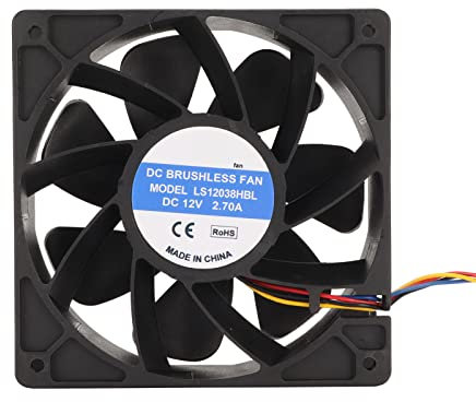 Ventilateur de Refroidissement 12 Cm, Ventilateur D'Ordinateur Haute Vitesse À Contour Élevé Avec Ventilateur Spécial À Contour Élevé, 120 X 120 X 38 mm 12 V 2,7 a 6000 Tr/Min Ventilateurs de Boîtier