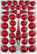 Navidacio 39 TLG. Glas-Weihnachtskugeln Set in Hochglanz Rot Silber Regen - Edle Neuheit - Christbaumkugeln - Weihnachtsschmuck - Christbaumschmuck