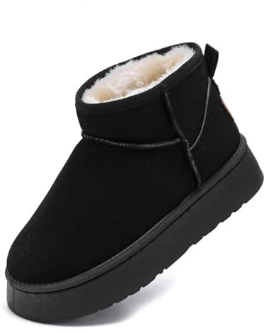 YUHITYGZGS Stivaletti Donna Invernali, Comode Caldo Pelliccia Stivali Da Neve, Moda Breve Marroni Scarpe Stivaletti Stivali Scarponcini Tronchetti Stivaletto Boots Giardini per Esterni