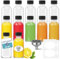 HEFTMAN Mini Botellas de Cristal con Tapas - Paquete de 12 Shots Botellitas de 60 ml con 3 Embudos y Etiquetas, Botellitas Pequeñas para Rellenar Reutilizables para Jugos, Aceites, Licores y Salsas