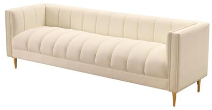 Bettbank Schlafzimmer Bettende-Ottomane aus weißem Leder, moderner gepolsterter Schlafzimmer-Ottomane mit goldenen Beinen, Wohnzimmer-Foyer-Inneneingangs-Ottomane (weiß) Bank Sitzbank (Color : White