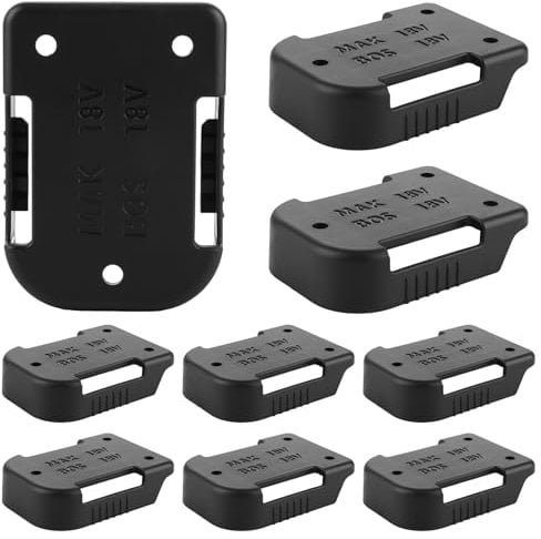 YAYODS Lot de 8 supports muraux pour batteries Bosch 18 V - Support de batterie pour Makita 18 V - 14,4 V