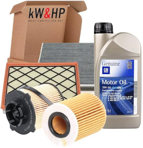 KIT TAGLIANDO 4 FILTRI + 5LT OLIO G-M 5W30 PER ASTRA MERIVA B J 1.7 CDTI 81KW 110CV DAL 2010 AL 2017