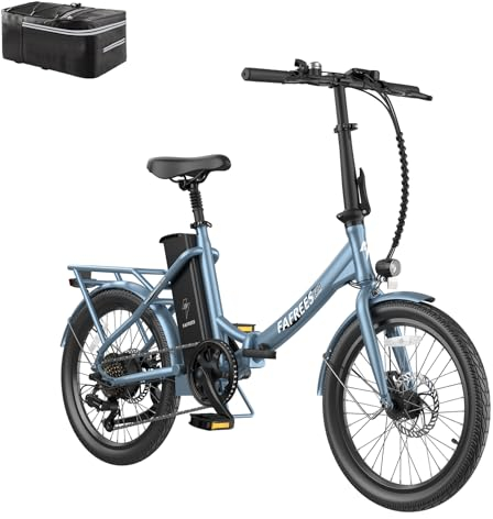 Fafrees [ Offiziell F20 Lasting E-Bike Herren 20 Zoll mit Akku 36V 18,2Ah bis 120KM, Elektrofahrrad Damen 250W, Ebike Mountainbike 25KM/H, E Klappfahrrad Erwachsene 120KG Gehhilfe (Blau)
