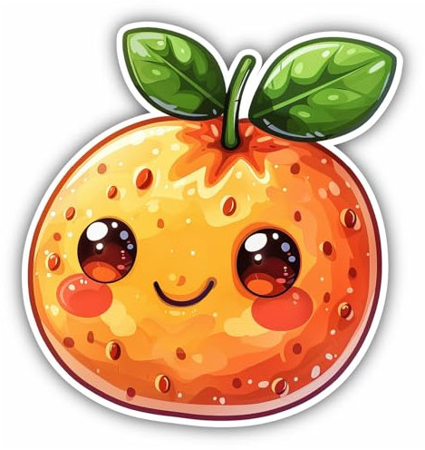 Samunshi® Süße Kawaii Orange Sticker Anime Autoaufkleber für Motorrad Fahrrad Roller oder Auto Sticker Fahrrad Mtb Mountainbike Rennrad Comic Cartoon Retro Aufkleber 9x10cm