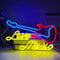 YUEYYNS Live Music Insegne al Neon,Live Music Neon Chitarra, con lettere al neon, per camera da letto, gaming, bar, negozi, concerti, studio musicale, feste
