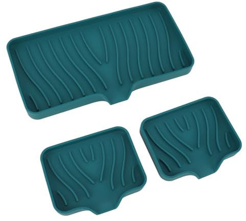 HWGING Küchen-Seifenablage, Arbeitsplatte, Silikon-Spülbeckenabweiser, Schwammhalter Badezimmer-WC (Grün)