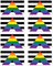 Aufkleber: 100x60 mm, 8 Stück - Flagge - Straight Ally Pride - LGBTQ - für Auto, Laptop und mehr