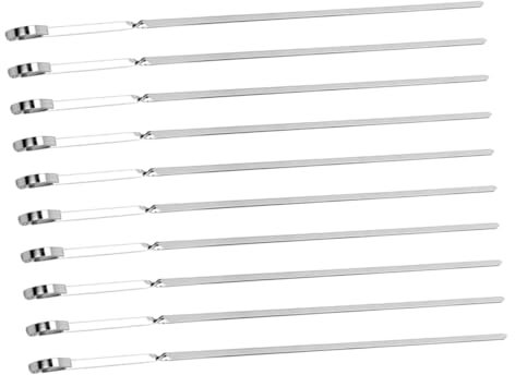 KITANDOVE 10pezzi Inossidabile Per Barbecue Skewers Spessi Per Grigliate e Picnic Resistenti Al e Corrosione Utensili Barbecue Per e