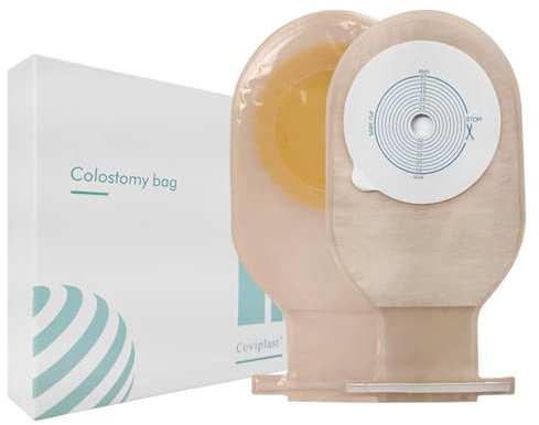 Lnlscle Packung Mit 10 Kolostomiebeuteln, 25 Mm–65 Mm, Zuschneidbare Drainagebeutel, Einteilige Einweg-Drainagebeutel Mit Verschlussfaltstreifen Für Die Stomapflege