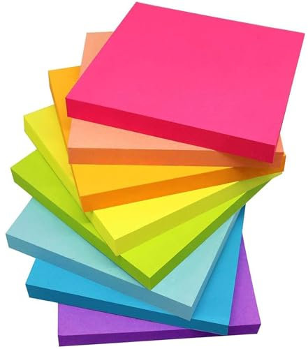 800 Stück 76 x 76 mm Elektrostatisch Selbstklebende Haftnotizen Klebezettel Klein Sticky Magnetic Notes Bunt für Schule Zuhause Büro
