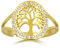 Dreamtimes Baum des Lebens Ringe für Frauen Einstellbare Öffnung Ring Edelstahl Gold Farbe Klar Zirkon Runde Ringe Familie Baum Mode Charme Luxus Schmuck Hochzeit Ring (Gold)