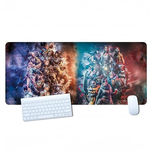 Apex Legends Hero Tapis de souris de jeu XXL, grand tapis de souris à bords cousus, antidérapant, base en caoutchouc antidérapant, 80 x 30 cm, décoration de bureau