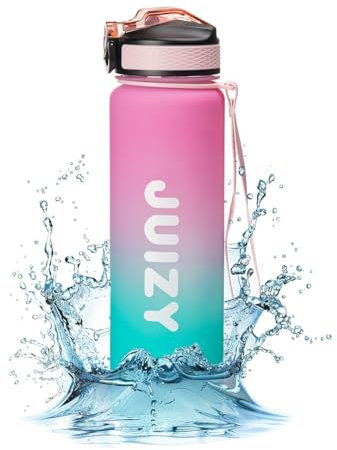 JUIZY WOW Trinkflasche, Sport Wasserflasche, [Bottle BPA-free] 1Liter Auslaufsichere Flasche, Sportflasche für Fahrrad, Camping, Büro, Schule, Yoga, Gym (1 Flasche)
