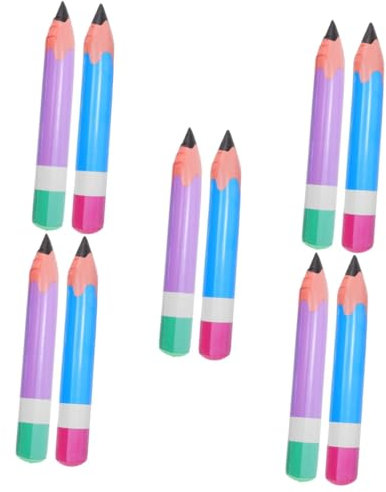 QUMIIRITY 10 Stk Aufblasbarer Bleistift Jumbo-bleistifte Dekoration Mit Aufblasbaren Bleistiften Kugelschreiber-klapperballons Aufblasbare Bleistift-requisiten Aufblasbarer Partymalstift Pvc