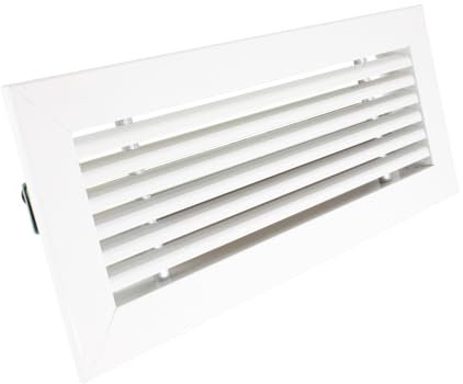Rejilla Ventilacion Rectangular Blanca Lama Lineal a 20 Grados Rejillas de Impulsion Expulsion Retorno Horizontal (300x100) Conductos Aire Central Aluminio Resistente Salida de Aire Acondicionado