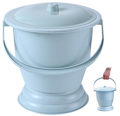Pot de chambre, urinoir de chevet portable avec couvercle et poignée, forte capacité de roulement seau, seau de pipi en plastique pour les femmes enceintes enceintes, urinoirs urinaires de chevet