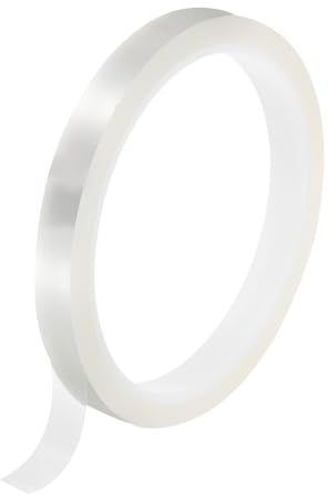 QUARKZMAN 1 Stück Hitzebeständiges Klebeband 10mm x 33m Capton Tape Polyimid Isolierband für 3D Drucker Elektronik Sublimation Elektronik Leiterplatten Löten Pulverbeschichtung, Klar
