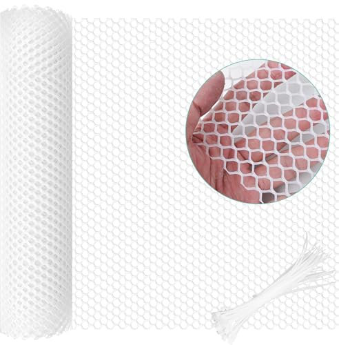 Maschendrahtzaun aus Kunststoff, 40 x 3 m, Weiß