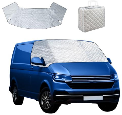 Externe Thermo Scheibenabdeckung für VW T4, Silber Faltbar Wasserdicht Windschutzscheibe Wrap Abdeckung, Frost UV Sonnenschutz Wetterfest Fenster Frontscheibe Abdeckung