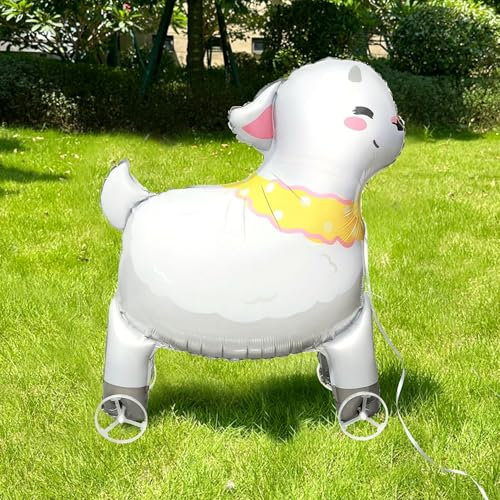 Nine San Walking Schafe Luftballons Stehend 3D Sheep Folienballon with Wheels