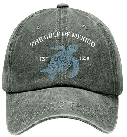 Vintage Basecap Unisex mit Golf von Mexiko Muster,Retro Cap für Herren und Damen,Kappe Frauen Sommer Cappy Einfarbig Kappen Baseballmütze Cappies Verstellbar Outdoor UPF 50+ Sun Protection