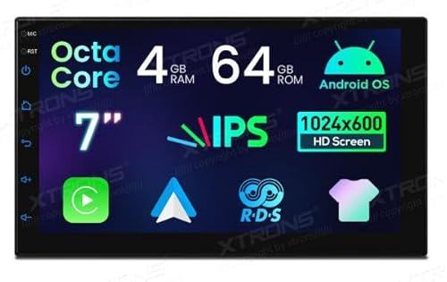 XTRONS TID701L - Radio de coche GPS para coche, tablet, 2 DIN, Android 14, WiFi, 4 GB, Carplay Auto