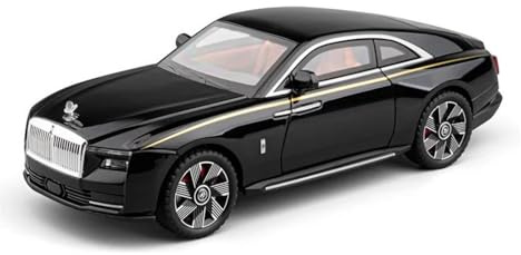 YCNXEB Miniatur Modelle 1 24 Für Rolls Royce Spectre Starlight Headliner Legierung Druckguss Modell Fahrzeuge Auto Modell Sound Und Licht Sammlung Originalgetreue Nachbildung(Schwarz)