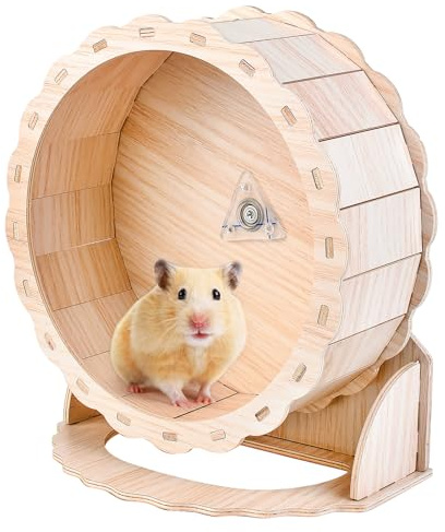 Hamsterrad aus Holz ø23cm, Holzlaufrad, Holz Laufrad Hamster Leise Laufrad Hamster Hamsterlaufrad für Zwerghamster, Mäuse, Rennmäuse, oder Andere Kleine Haustiere