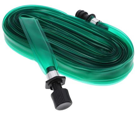 SEWACC Pvc Bewässerungsschlauch für Garten und Landwirtschaftliche Betriebe mit Löchern Flexibler Flachschlauch aus Grünem Pvc 1/2 Zoll Anschluss für Pflanzenbewässerung im Außenbereich