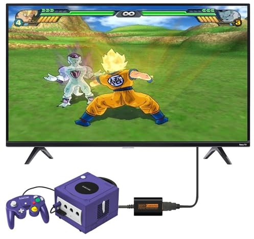 URPIZY AV zu HDMI Konverter Adapter 1080P HD Kabel für Nintendo 64/SNES/Gamecube Konsole, kompatibel mit PAL/NTSC, digitales Audio- und Videosignal, Keine Externe Stromversorgung erforder
