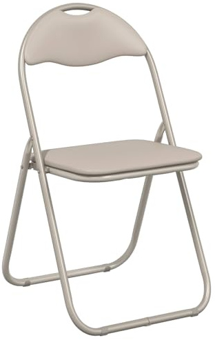 vidaXL Klappstuhl 8 pcs Sand 48 x 43,5 x 81 cm Kunstleder, Moderner klappbarer Esszimmerstuhl, kompakt, Kunstleder, schaumstoffgepolstert, bequem, platzsparend, einfach zu lagern