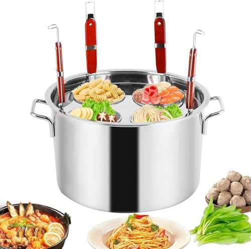 39qt Stainless Steel Pasta Pot with Strainer Insert - Commercial Grade Cooker for Home and Restaurant Use, Ideal for Boiling and Serving Pasta