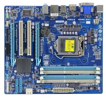 Placa Madre Placa Base Fit For Gigabyte B75M-D3H de Estado sólido DDR3 de 1155 Pines con Cuatro Ranuras y HDMI