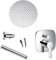 Highline Kit complet de douche à effet pluie encastrable rond avec robinetterie de douche, douchette à main, flexible