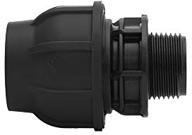 Gebo Plast Übergang mit Aussengewinde PE Klemmfitting Abzweig Klemmverbinder AG (25 mm x 1)