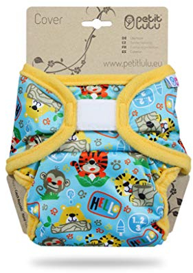 Petit Lulu XL Überhose (12-17 kg) für Stoffwindeln Klett (Dschungel in der Schule)