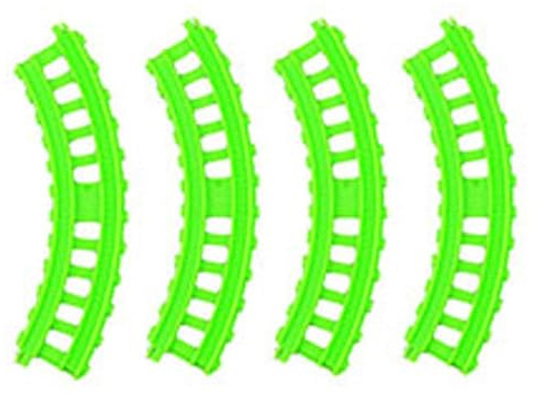 Replacement Parts for Thomas The Train - Thomas and Friends Track Master Motorized Railway ~ FXX65 ~ Monkey Palace Set ~ Pack of 4 Green C Train Tracks