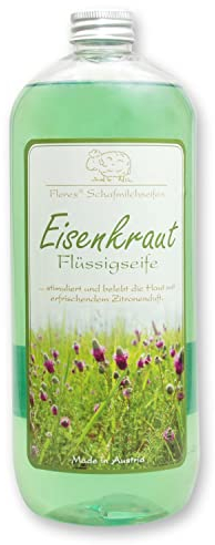 Florex Flüssigseife mit Schafmilch Eisenkraut kräftiger Zitrus Duft 1 Liter Flasche Nachfüller